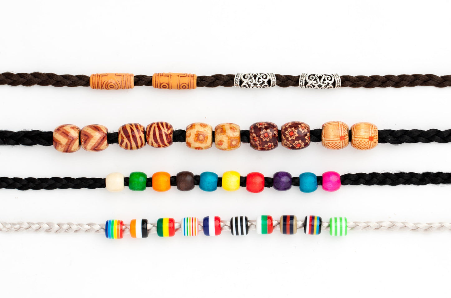 Hair bead ceramic, elongated AFROline (1pc)