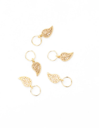 Hajékszer hair ring with pendant LEAF AFROline (5pcs)