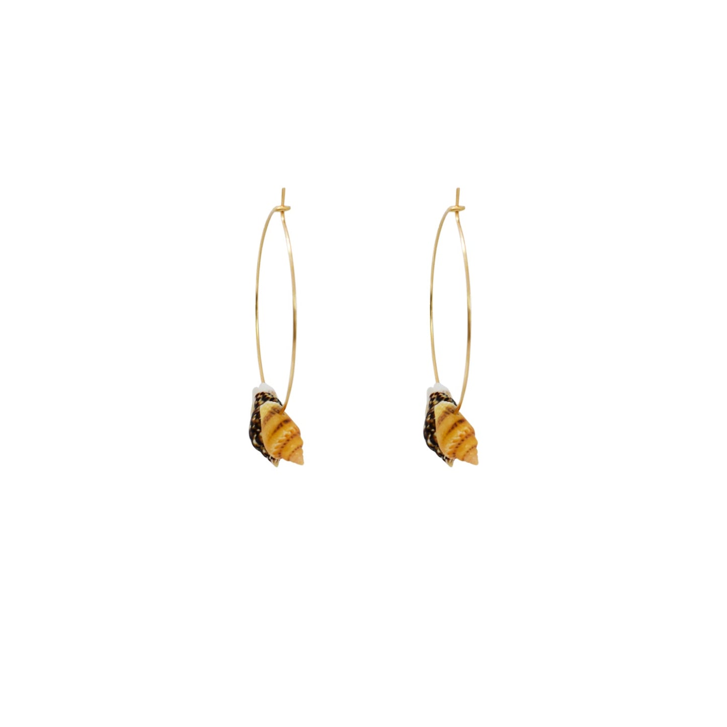 Triple Mini Shell Gold Hoop Earrings | by Ifemi Jewels