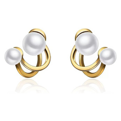 Double Pearl Stud Earring